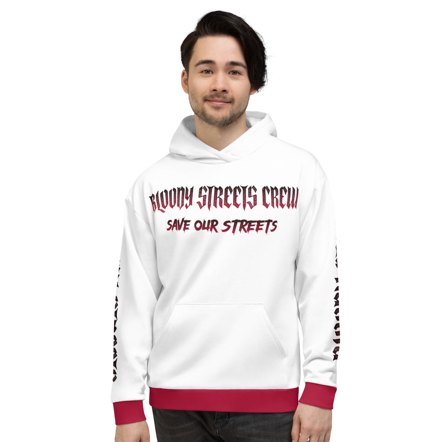 Bloody Streets Crew Streetwear Hoodie White - BLOODY-STREETS.DE Streetwear Herren und Damen Hoodies, T-Shirts, Pullis