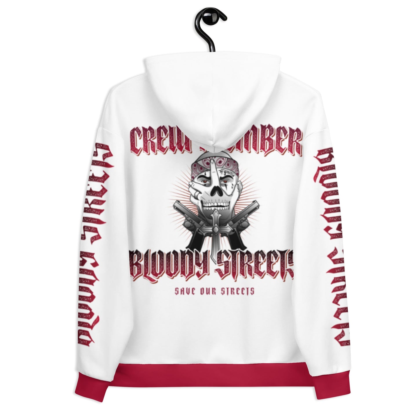 Bloody Streets Crew Streetwear Hoodie White - BLOODY-STREETS.DE Streetwear Herren und Damen Hoodies, T-Shirts, Pullis