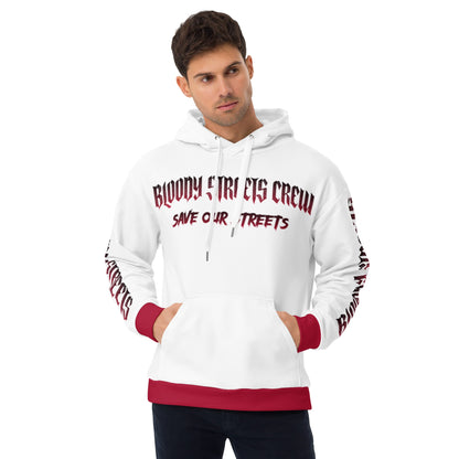 Bloody Streets Crew Streetwear Hoodie White - BLOODY-STREETS.DE Streetwear Herren und Damen Hoodies, T-Shirts, Pullis