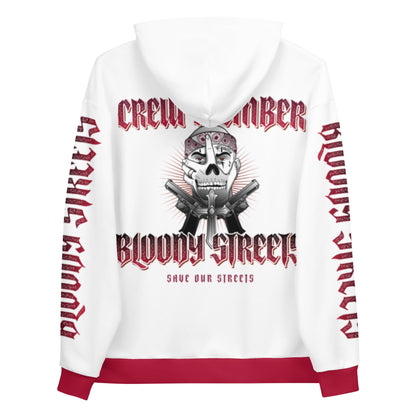 Bloody Streets Crew Streetwear Hoodie White - BLOODY-STREETS.DE Streetwear Herren und Damen Hoodies, T-Shirts, Pullis