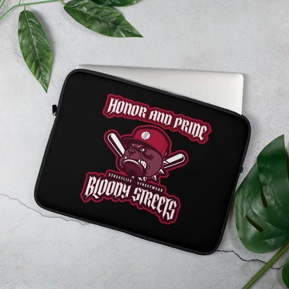 BLOODY STREETS "Honor and Pride" Laptop Tasche schwarz - BLOODY-STREETS.DE Streetwear Herren und Damen Hoodies, T-Shirts, Pullis