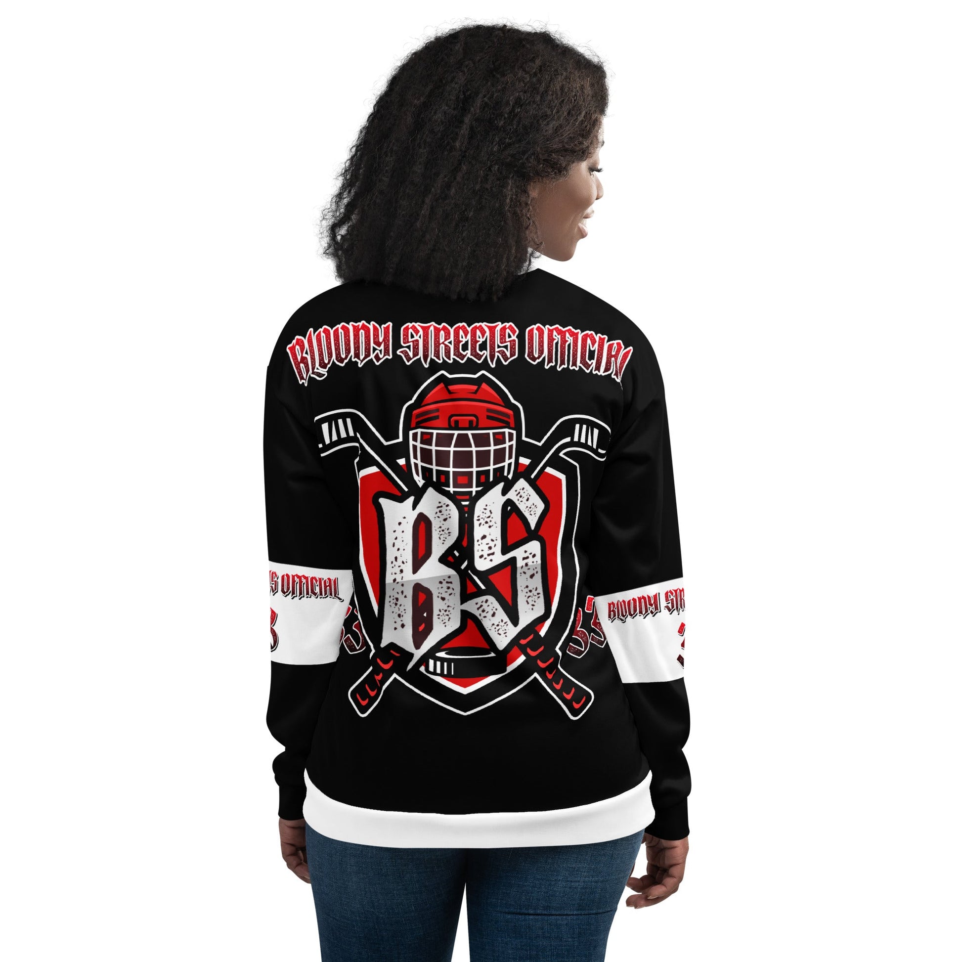 Bloody Streets Hockey Unisex Bomber Jacke - BLOODY-STREETS.DE Streetwear Herren und Damen Hoodies, T-Shirts, Pullis