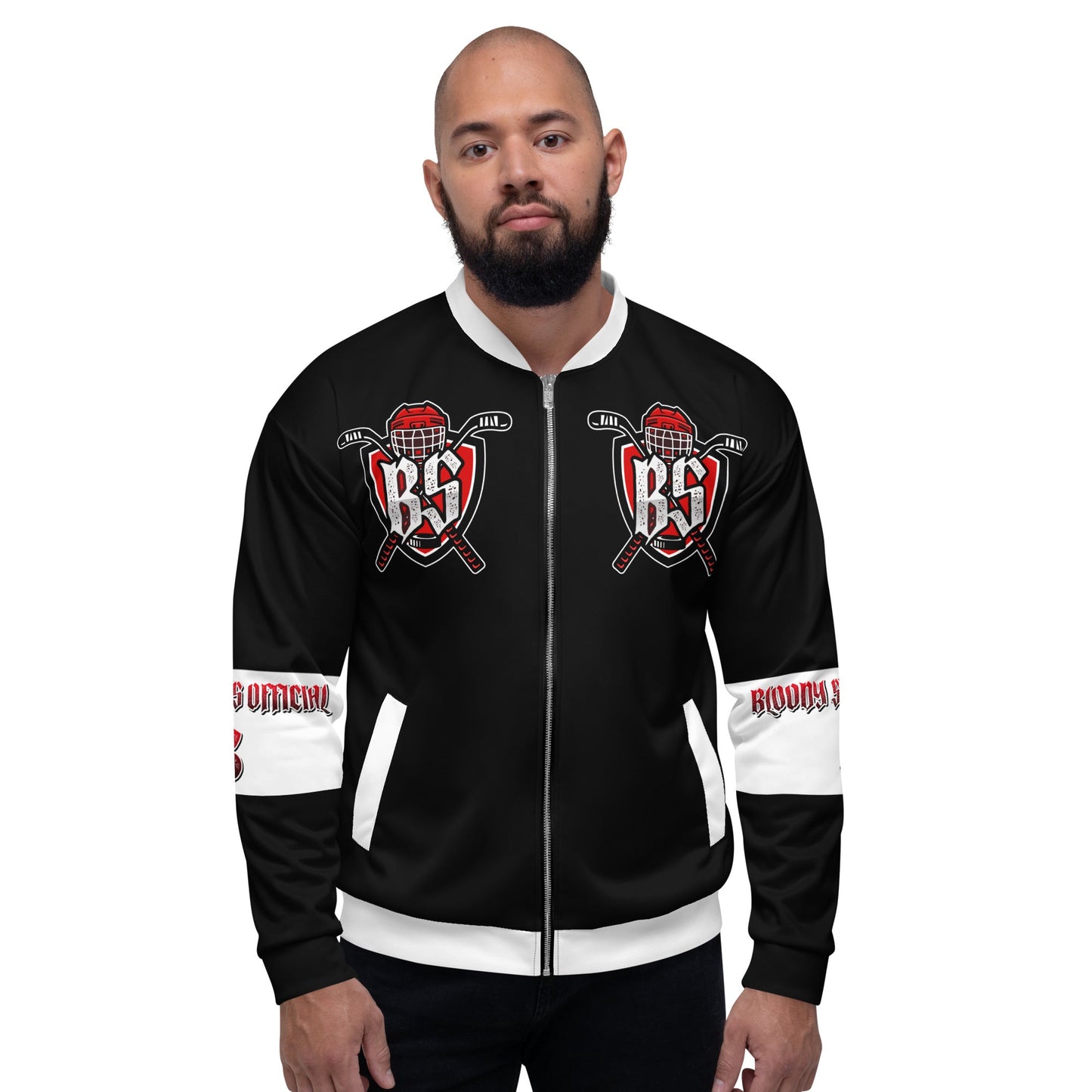 Bloody Streets Hockey Unisex Bomber Jacke - BLOODY-STREETS.DE Streetwear Herren und Damen Hoodies, T-Shirts, Pullis