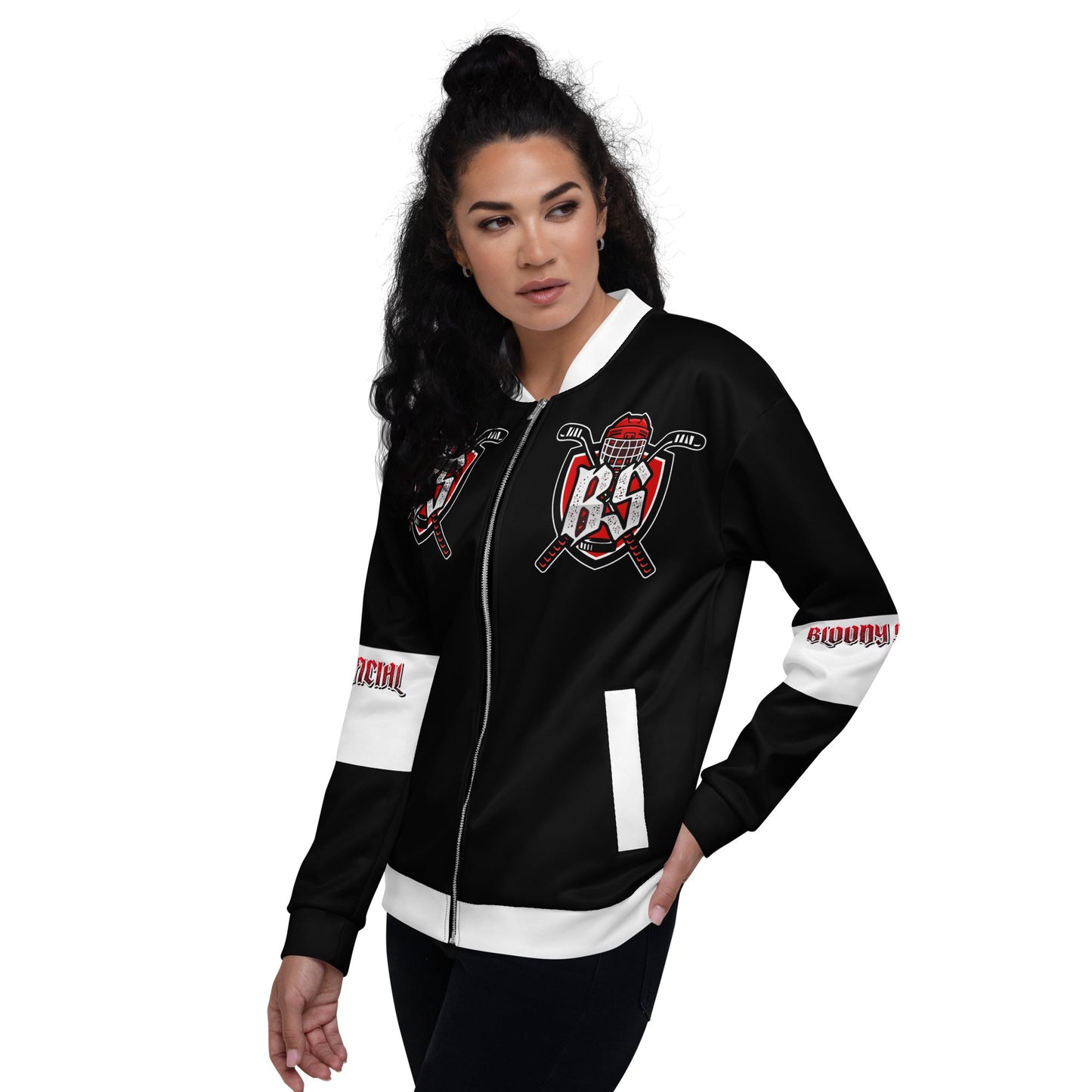 Bloody Streets Hockey Unisex Bomber Jacke - BLOODY-STREETS.DE Streetwear Herren und Damen Hoodies, T-Shirts, Pullis