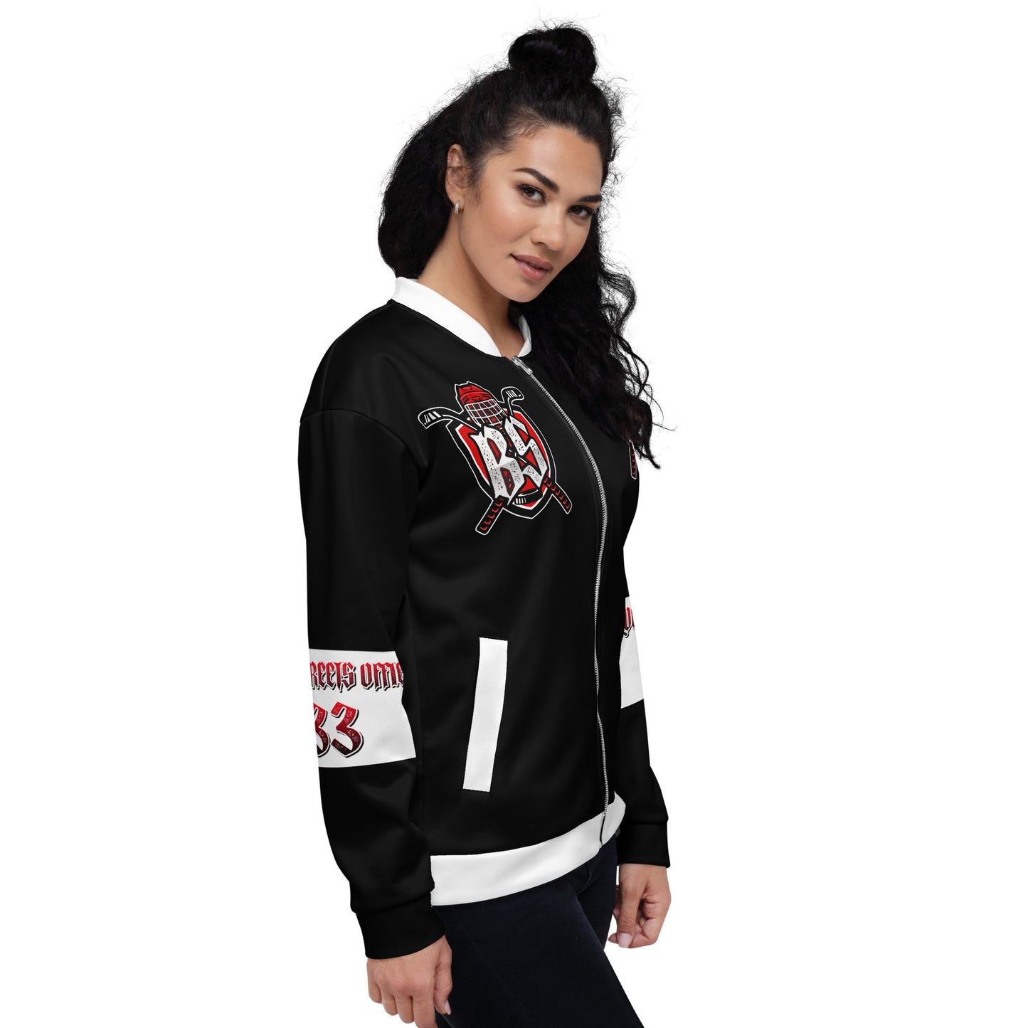 Bloody Streets Hockey Unisex Bomber Jacke - BLOODY-STREETS.DE Streetwear Herren und Damen Hoodies, T-Shirts, Pullis