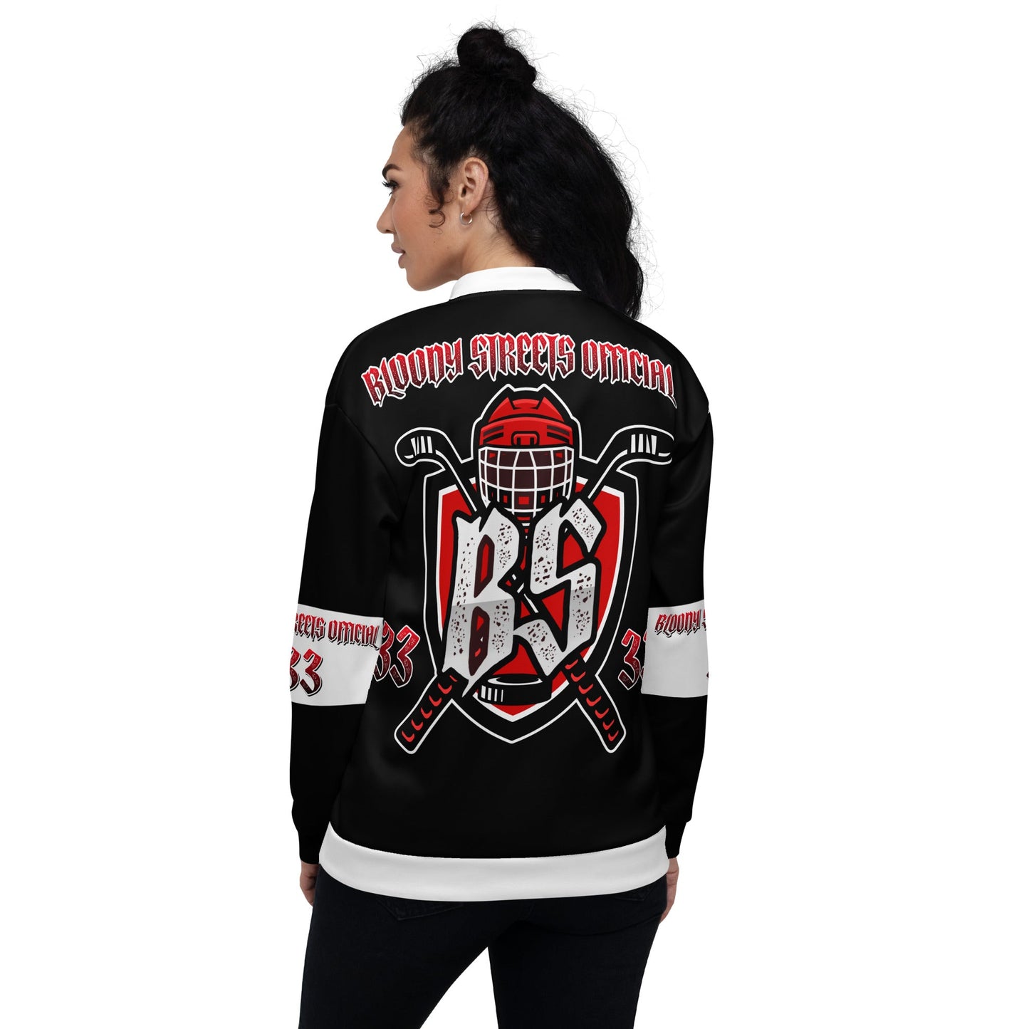 Bloody Streets Hockey Unisex Bomber Jacke - BLOODY-STREETS.DE Streetwear Herren und Damen Hoodies, T-Shirts, Pullis