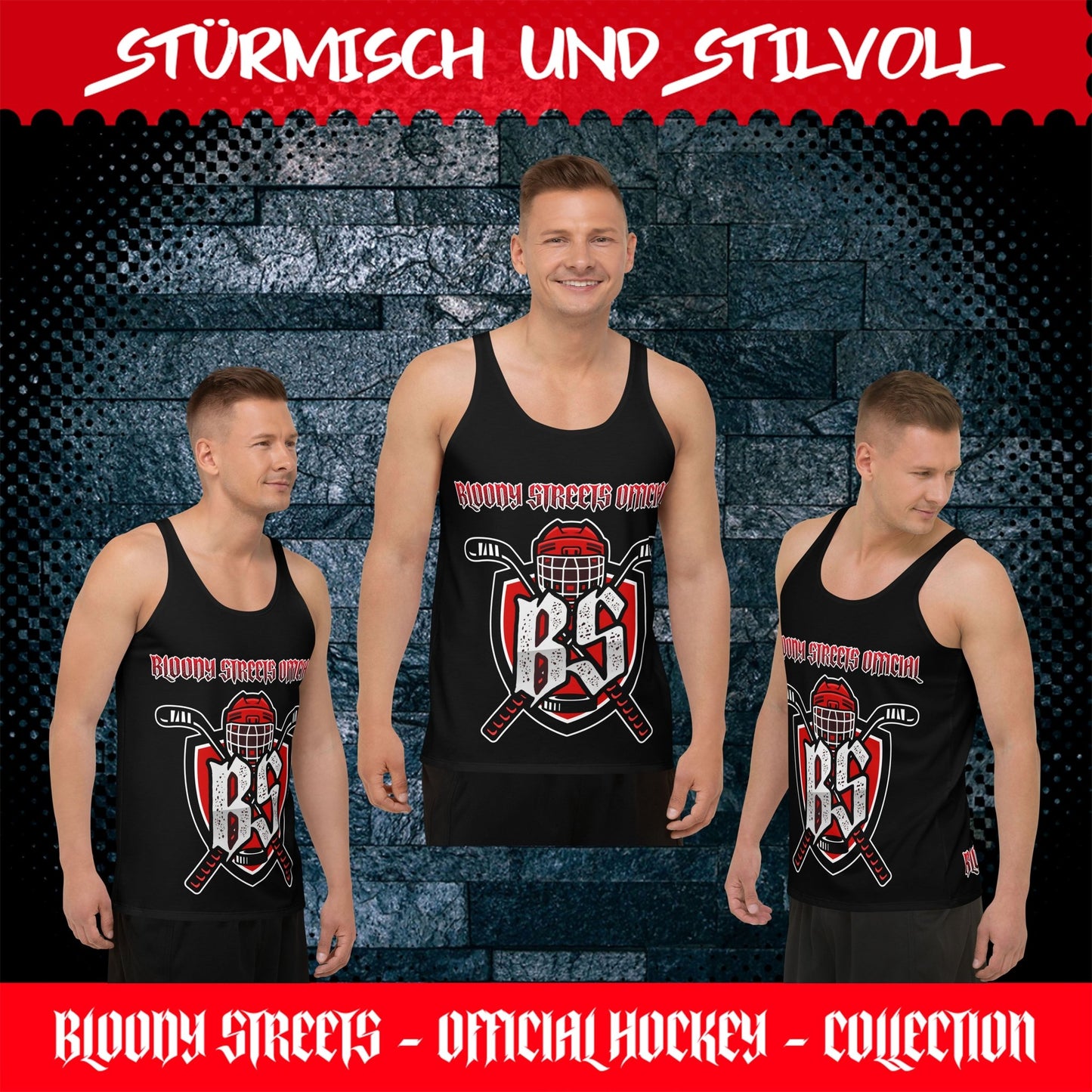 Bloody Streets Hockey Unisex Tank Top - BLOODY-STREETS.DE Streetwear Herren und Damen Hoodies, T-Shirts, Pullis