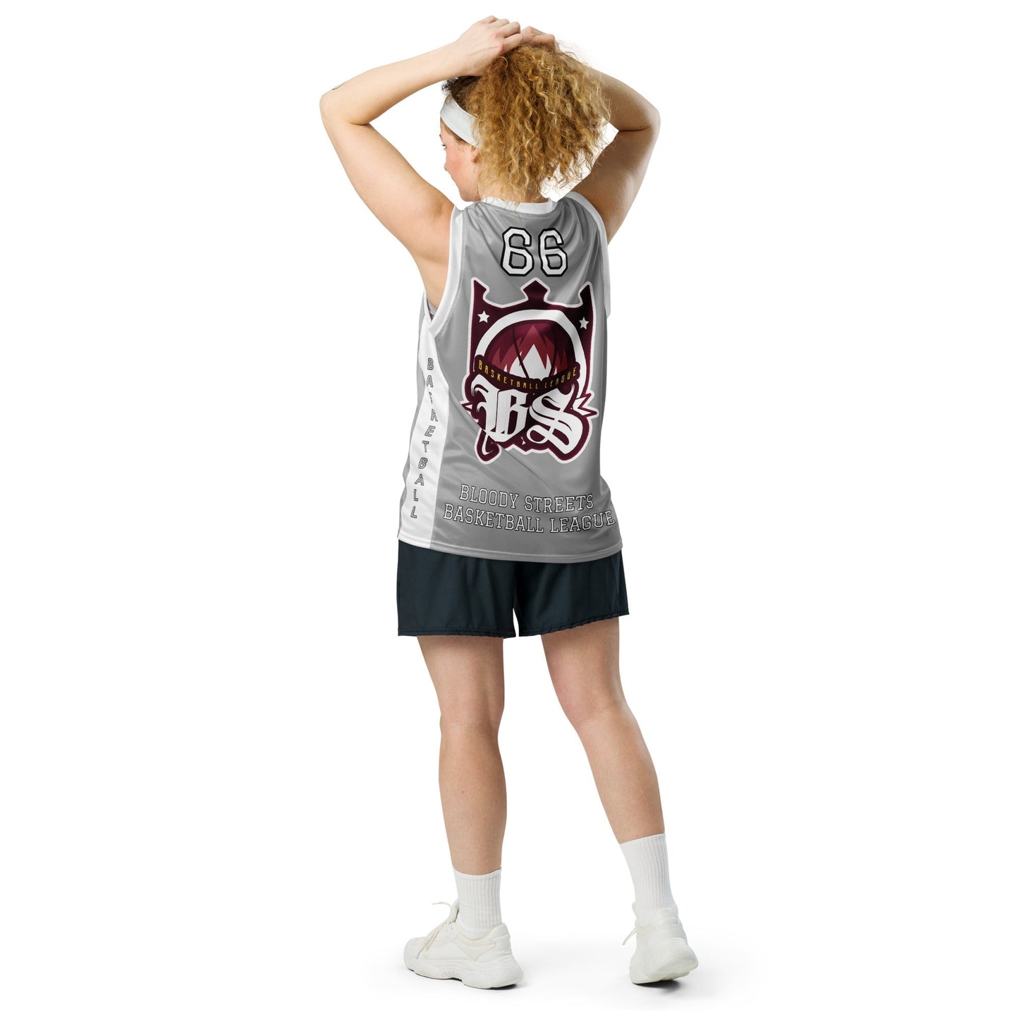 BLOODY STREETS - Recyceltes Streetwear-Basketballtrikot Gray - BLOODY-STREETS.DE Streetwear Herren und Damen Hoodies, T-Shirts, Pullis