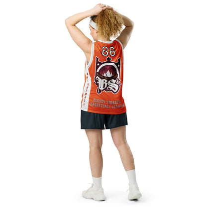 BLOODY STREETS - Recyceltes Streetwear-Basketballtrikot ORANGE - BLOODY-STREETS.DE Streetwear Herren und Damen Hoodies, T-Shirts, Pullis