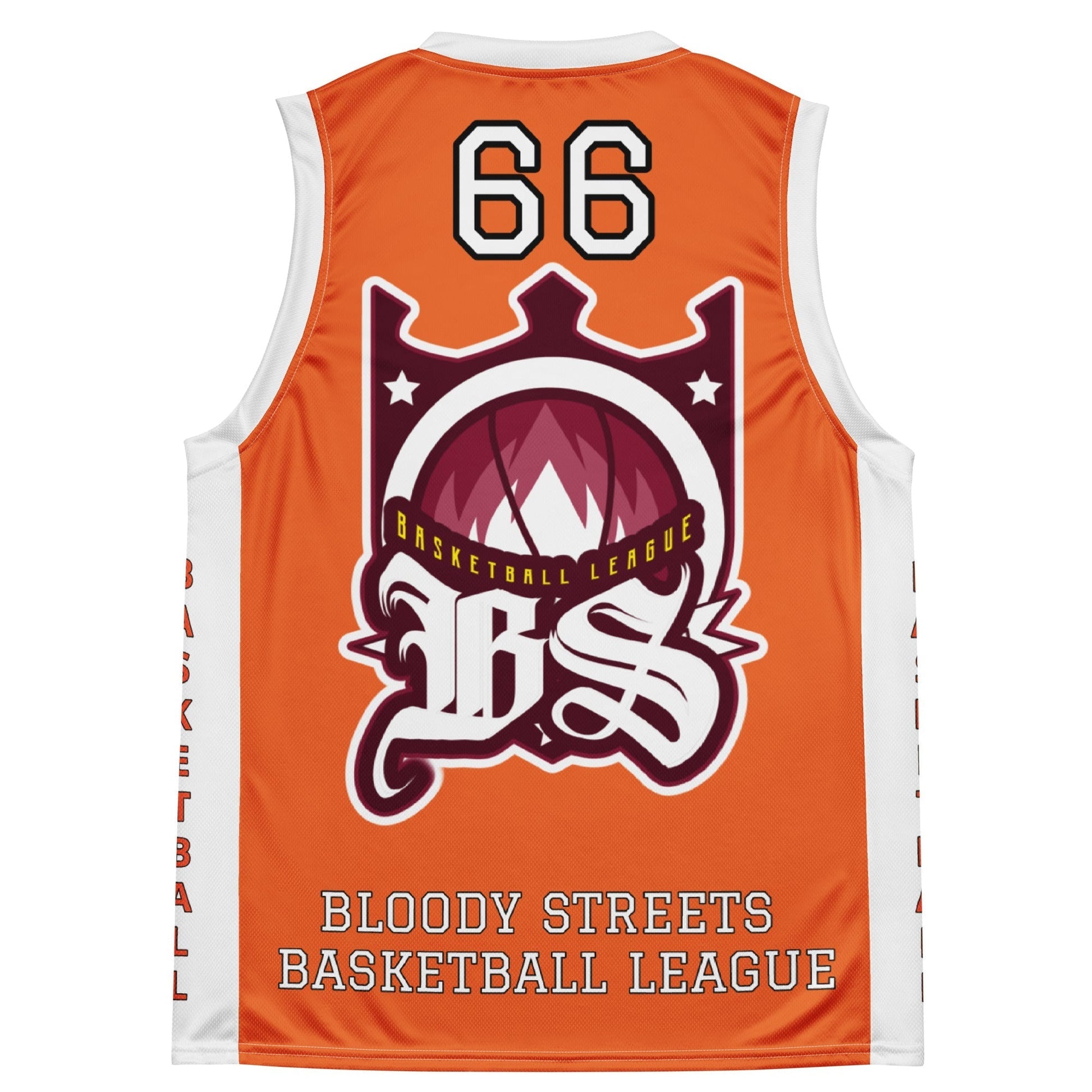 BLOODY STREETS - Recyceltes Streetwear-Basketballtrikot ORANGE - BLOODY-STREETS.DE Streetwear Herren und Damen Hoodies, T-Shirts, Pullis