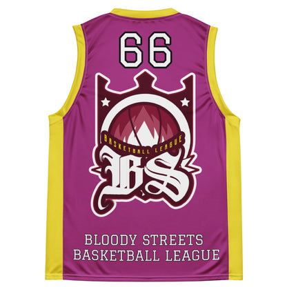 BLOODY STREETS - Recyceltes Streetwear-Basketballtrikot PURPLE - BLOODY-STREETS.DE Streetwear Herren und Damen Hoodies, T-Shirts, Pullis