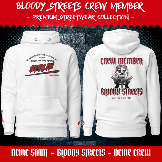 BS CITY Berlin Crew Member Premium Red "G" Hoodie - BLOODY-STREETS.DE Streetwear Herren und Damen Hoodies, T-Shirts, Pullis