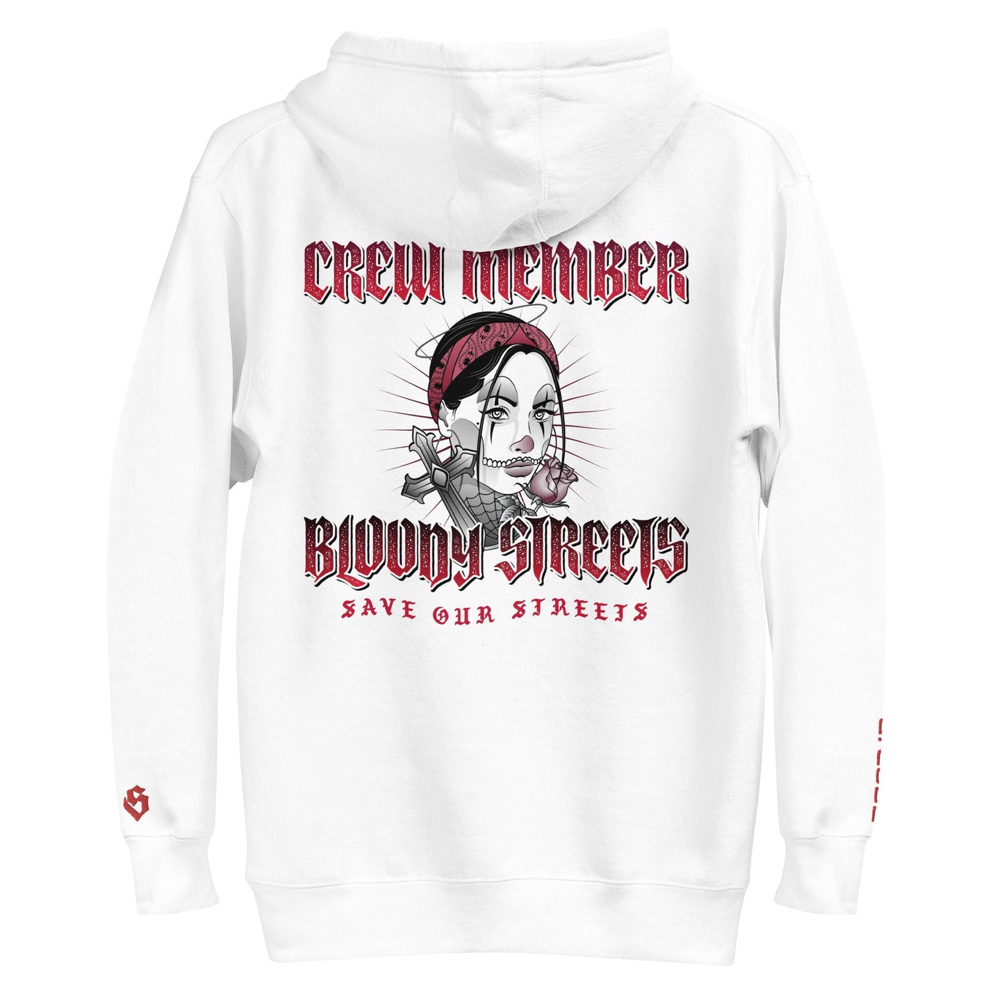 BS CITY Berlin Crew Member Premium Red Lady Hoodie - BLOODY-STREETS.DE Streetwear Herren und Damen Hoodies, T-Shirts, Pullis