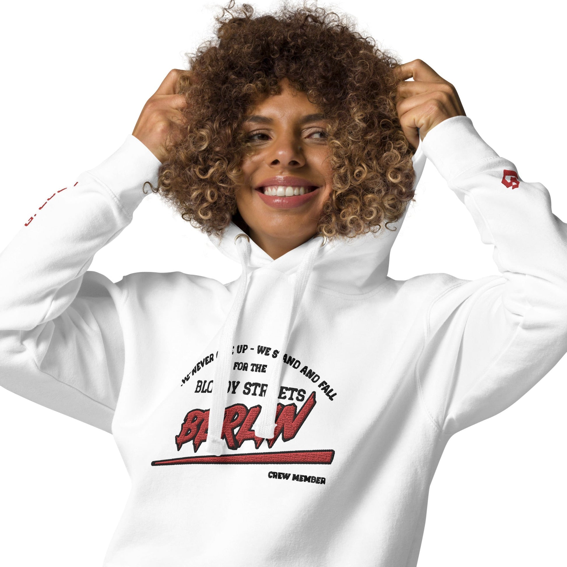 BS CITY Berlin Crew Member Premium Red Lady Hoodie - BLOODY-STREETS.DE Streetwear Herren und Damen Hoodies, T-Shirts, Pullis