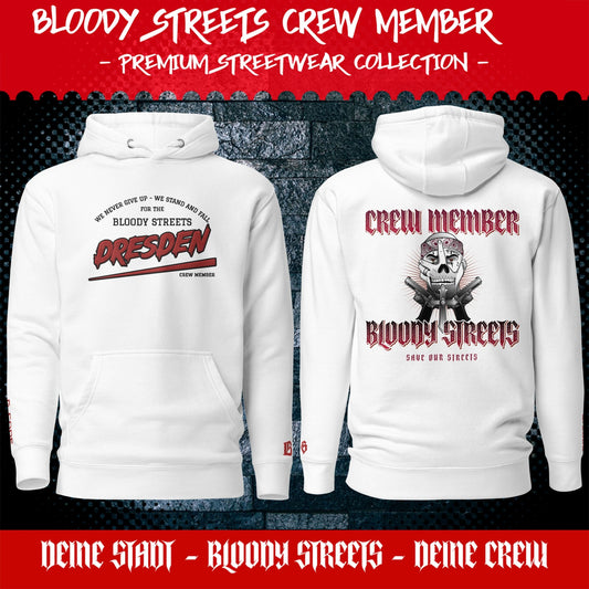 BS CITY Dresden Crew Member Premium Red "G" Hoodie - BLOODY-STREETS.DE Streetwear Herren und Damen Hoodies, T-Shirts, Pullis