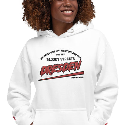 BS CITY Dresden Crew Member Premium Red Lady Hoodie - BLOODY-STREETS.DE Streetwear Herren und Damen Hoodies, T-Shirts, Pullis