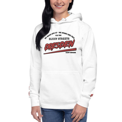 BS CITY Dresden Crew Member Premium Red Lady Hoodie - BLOODY-STREETS.DE Streetwear Herren und Damen Hoodies, T-Shirts, Pullis