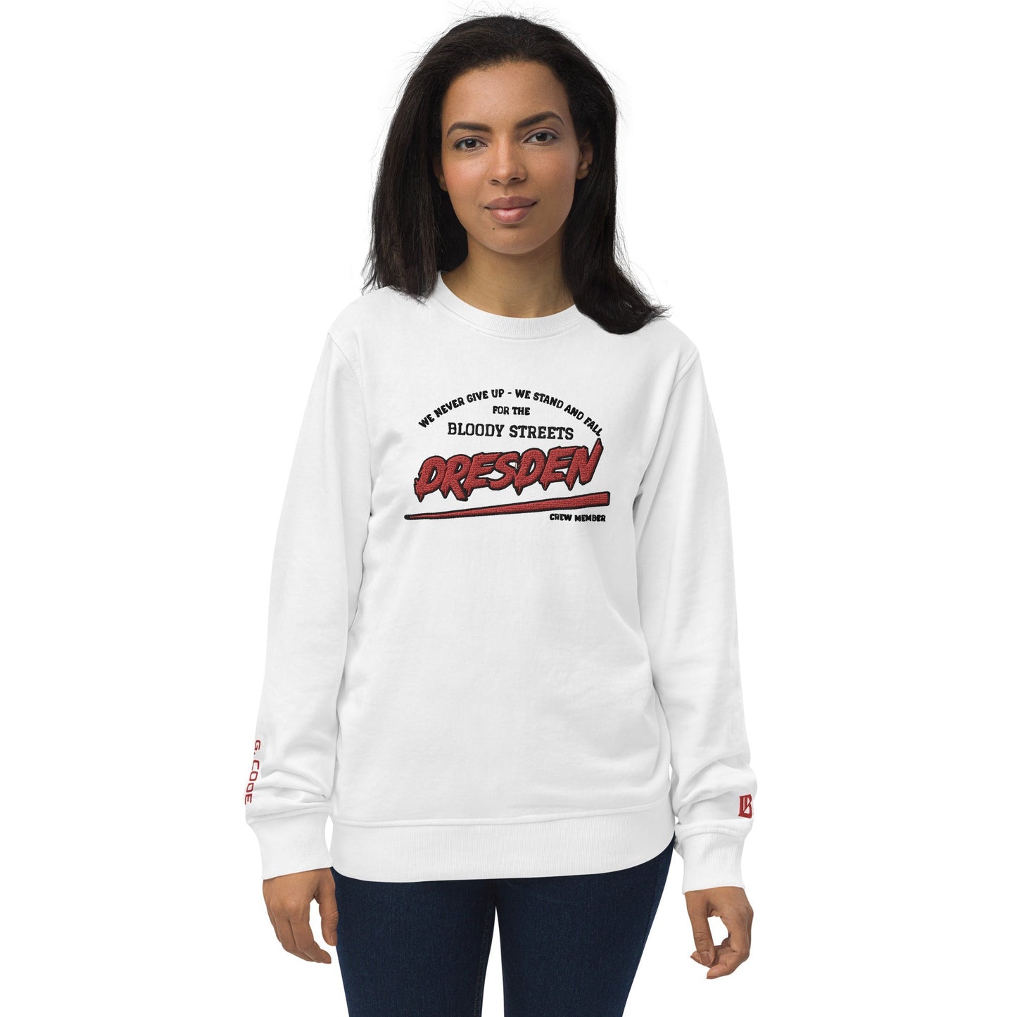 BS CITY Dresden Crew Member Premium Red "Lady" Pullover - BLOODY-STREETS.DE Streetwear Herren und Damen Hoodies, T-Shirts, Pullis