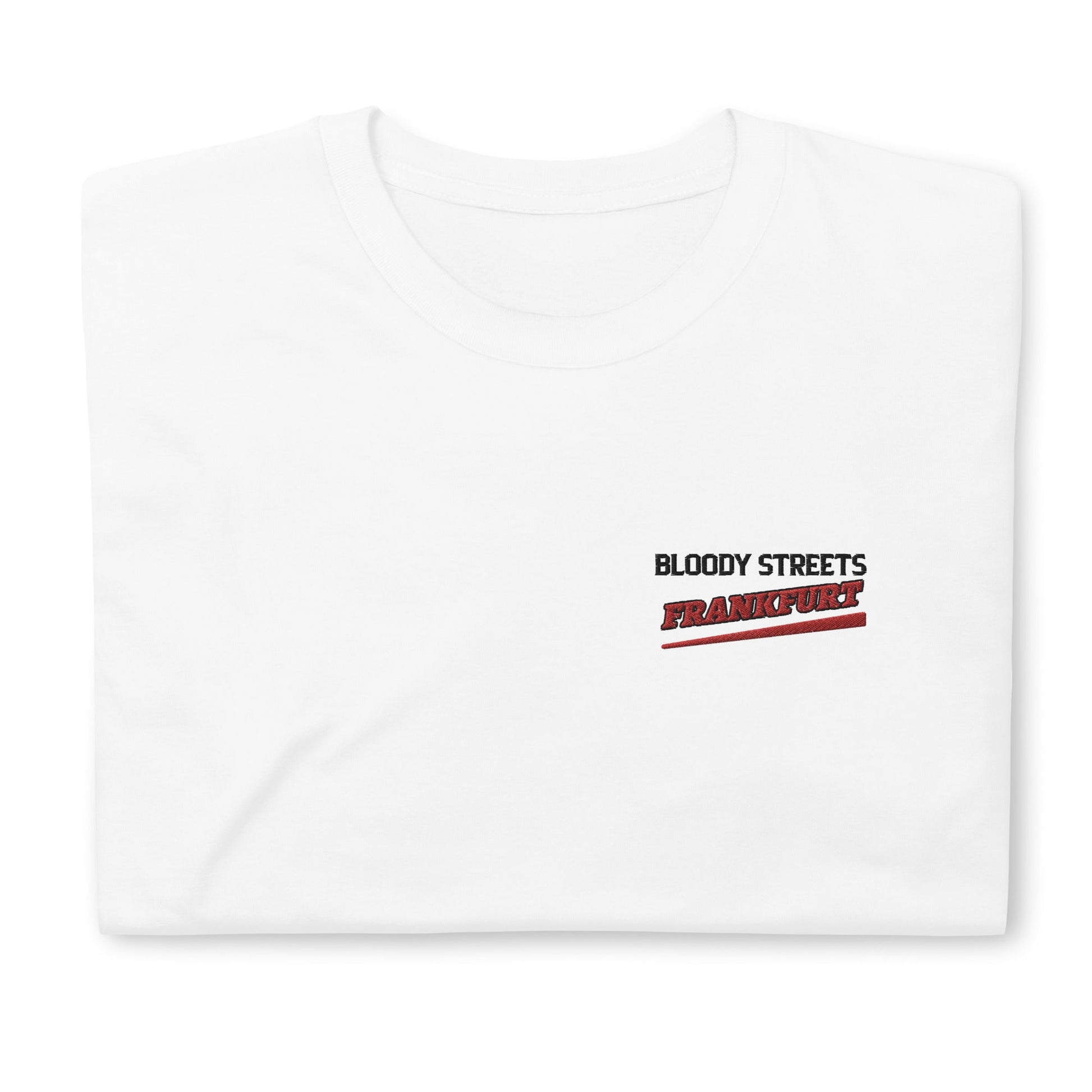 BS CITY Frankfurt Crew Member Premium Red "Lady T-Shirt - BLOODY-STREETS.DE Streetwear Herren und Damen Hoodies, T-Shirts, Pullis