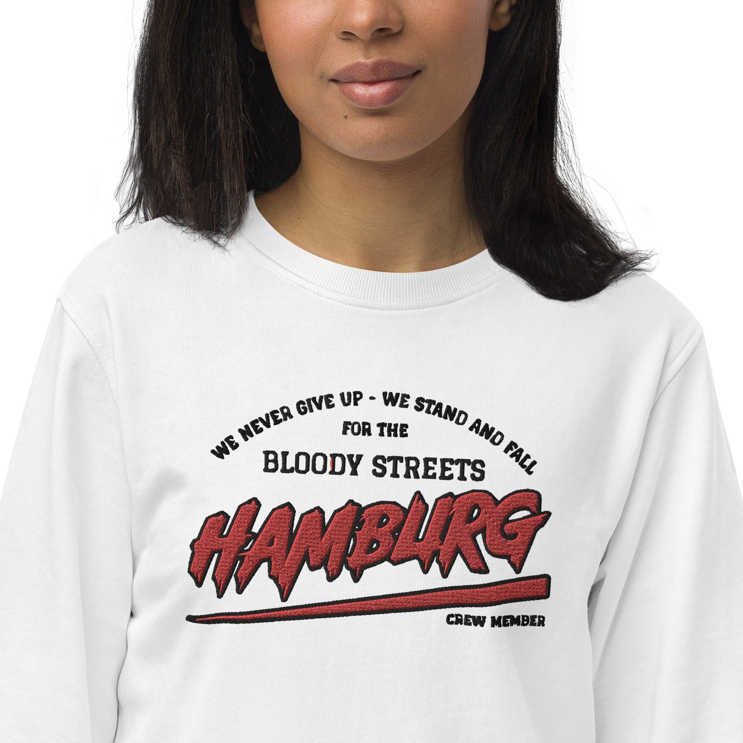 BS CITY Hamburg Crew Member Premium Red "Lady" Pullover - BLOODY-STREETS.DE Streetwear Herren und Damen Hoodies, T-Shirts, Pullis