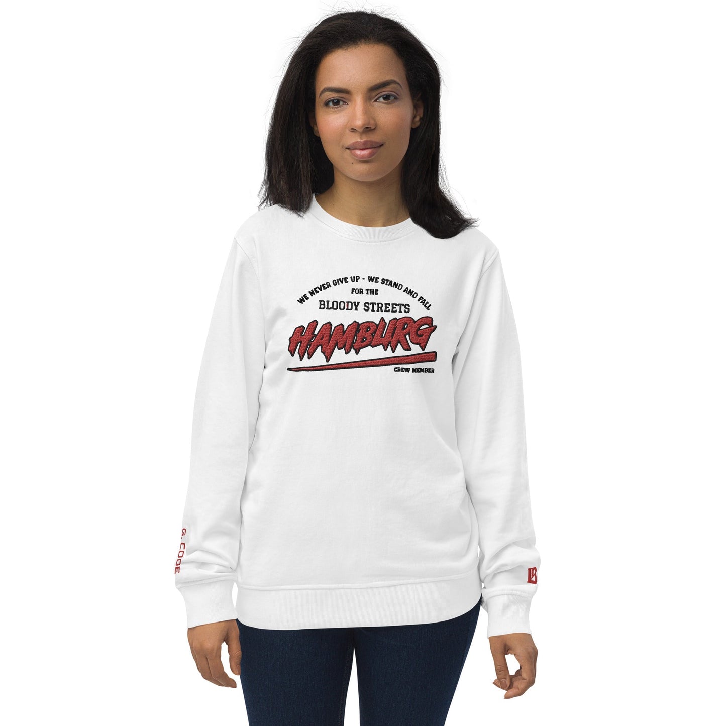 BS CITY Hamburg Crew Member Premium Red "Lady" Pullover - BLOODY-STREETS.DE Streetwear Herren und Damen Hoodies, T-Shirts, Pullis