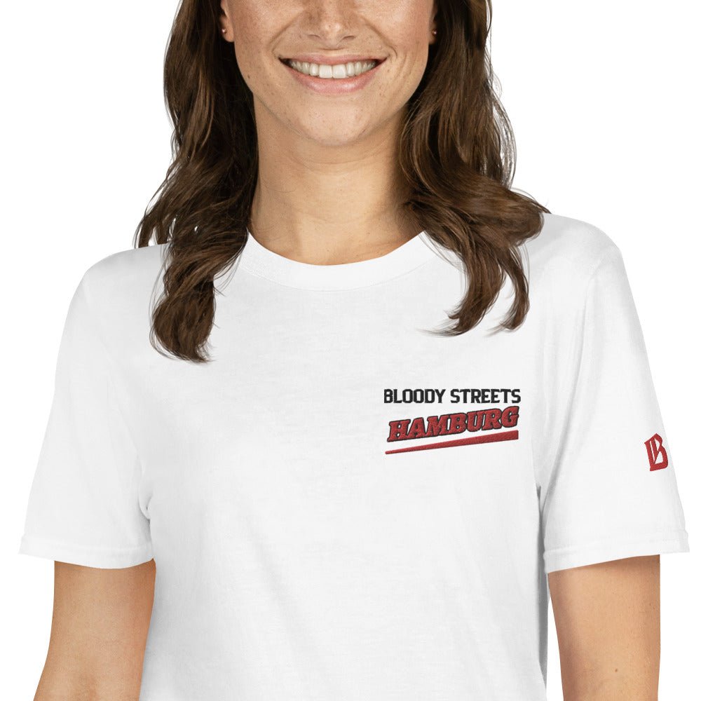 BS CITY Hamburg Crew Member Premium Red "Lady" T-Shirt - BLOODY-STREETS.DE Streetwear Herren und Damen Hoodies, T-Shirts, Pullis