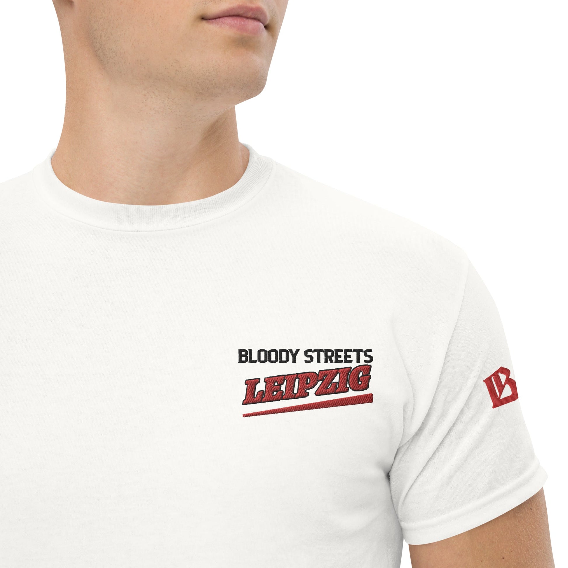 BS CITY Leipzig Crew Member Premium Red "G" T-Shirt - BLOODY-STREETS.DE Streetwear Herren und Damen Hoodies, T-Shirts, Pullis