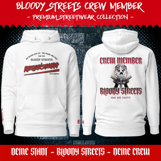 BS CITY Regensburg Crew Member Premium Red "G" Hoodie - BLOODY-STREETS.DE Streetwear Herren und Damen Hoodies, T-Shirts, Pullis