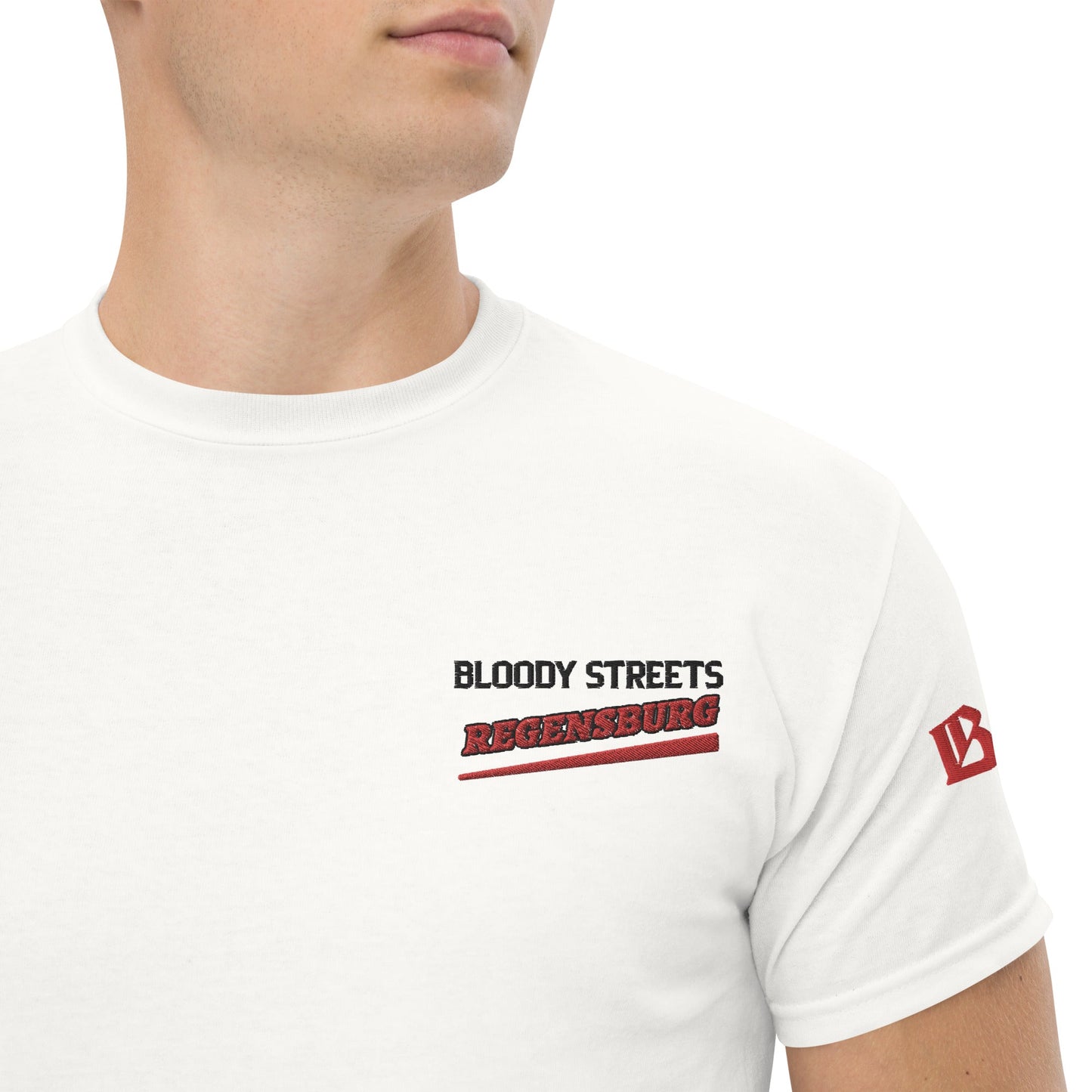 BS CITY Regensburg Crew Member Premium Red "G" T-Shirt - BLOODY-STREETS.DE Streetwear Herren und Damen Hoodies, T-Shirts, Pullis
