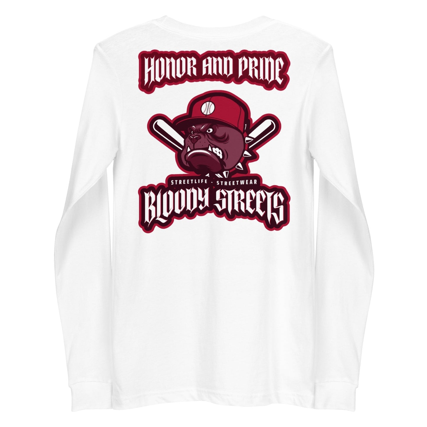 Bull Dog BLOODY Baseball "Honor and Pride" Double Platin Longsleeve - BLOODY-STREETS.DE Streetwear Herren und Damen Hoodies, T-Shirts, Pullis