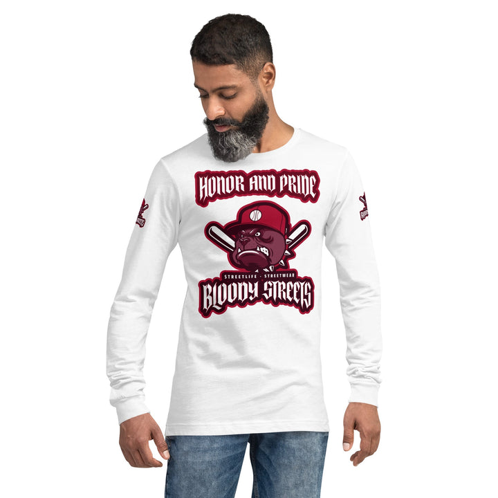 BULL DOG BLOODY BASEBALL "HONOR AND PRIDE" DOUBLE PLATIN LONGSLEEVE - Premium von BLOODY STREETS - nur 57.99 €! Shoppe jetzt auf BLOODY STREETS