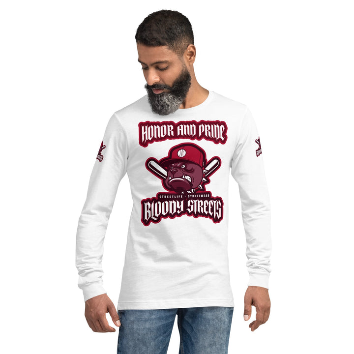 BULL DOG BLOODY BASEBALL "HONOR AND PRIDE" DOUBLE PLATIN LONGSLEEVE - Premium  von BLOODY STREETS - nur 57.99 €! Shoppe jetzt auf BLOODY STREETS