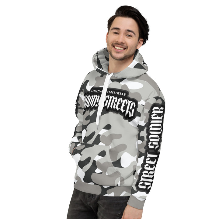 CAMOUFLAGE Bull Dog "Street Soldier" Unisex Hoodie - BLOODY-STREETS.DE Streetwear Herren und Damen Hoodies, T-Shirts, Pullis