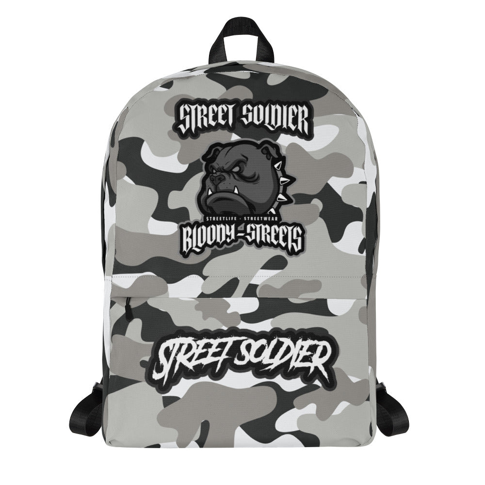 CAMOUFLAGE "Street Soldier" Bull Dog Backpack - BLOODY-STREETS.DE Streetwear Herren und Damen Hoodies, T-Shirts, Pullis