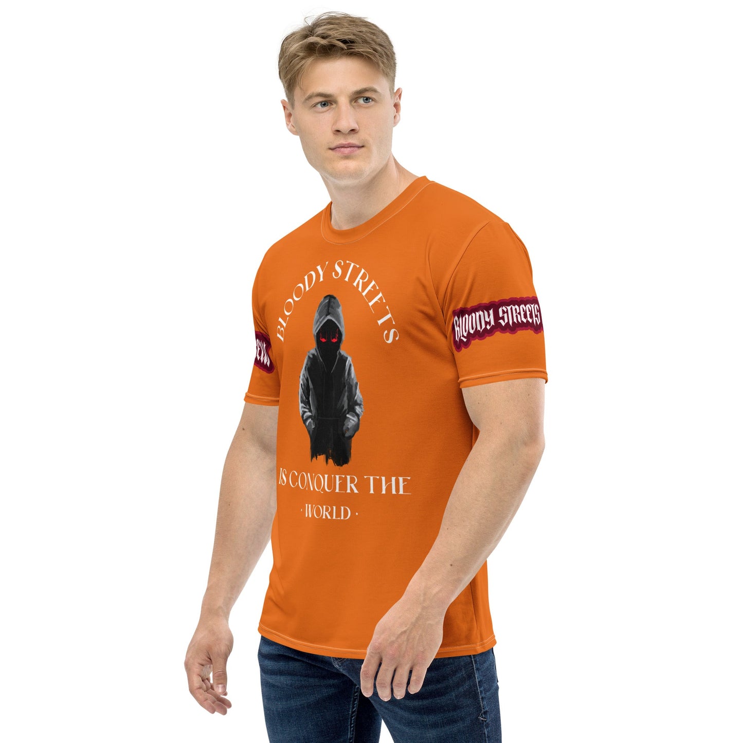 Conquer The World - Streetwear T-Shirt Herren ORANGE - BLOODY-STREETS.DE Streetwear Herren und Damen Hoodies, T-Shirts, Pullis