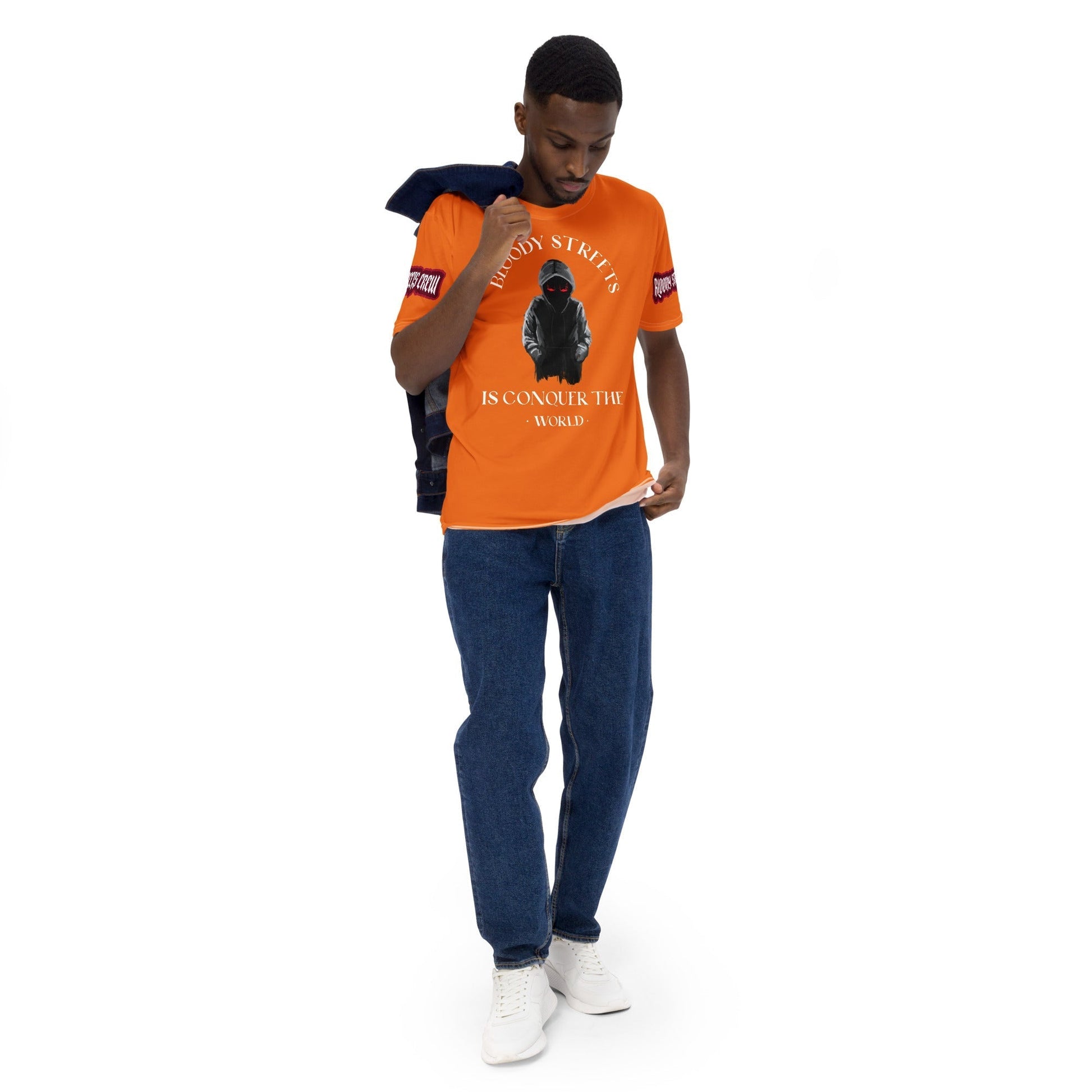 Conquer The World - Streetwear T-Shirt Herren ORANGE - BLOODY-STREETS.DE Streetwear Herren und Damen Hoodies, T-Shirts, Pullis