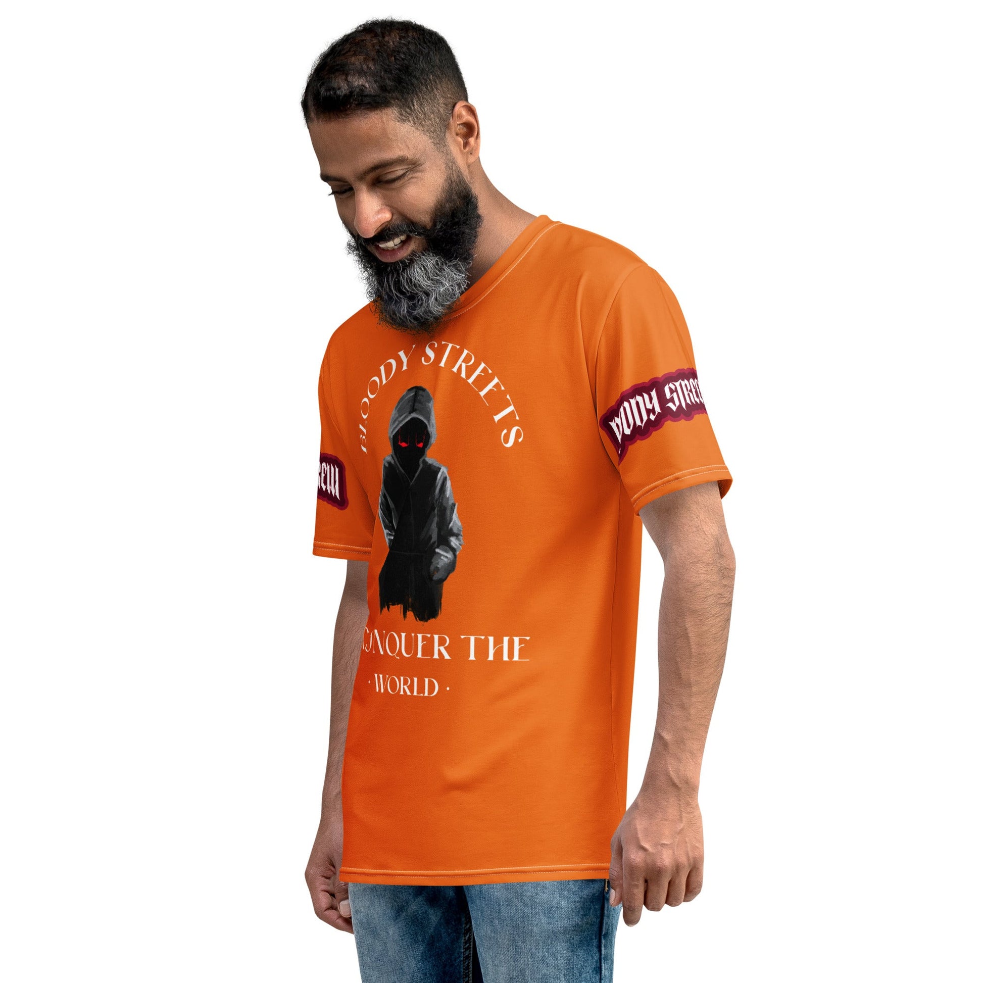 Conquer The World - Streetwear T-Shirt Herren ORANGE - BLOODY-STREETS.DE Streetwear Herren und Damen Hoodies, T-Shirts, Pullis