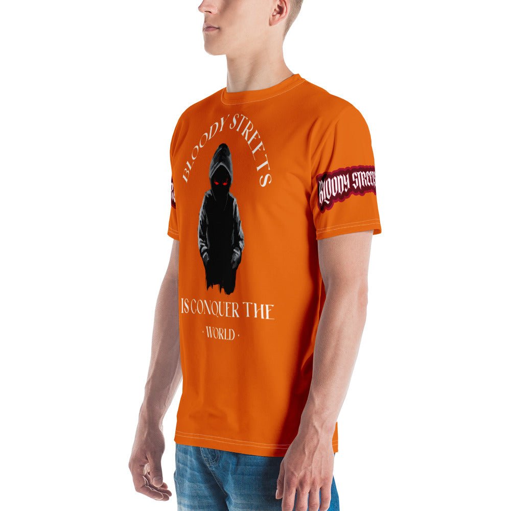 Conquer The World - Streetwear T-Shirt Herren ORANGE - BLOODY-STREETS.DE Streetwear Herren und Damen Hoodies, T-Shirts, Pullis