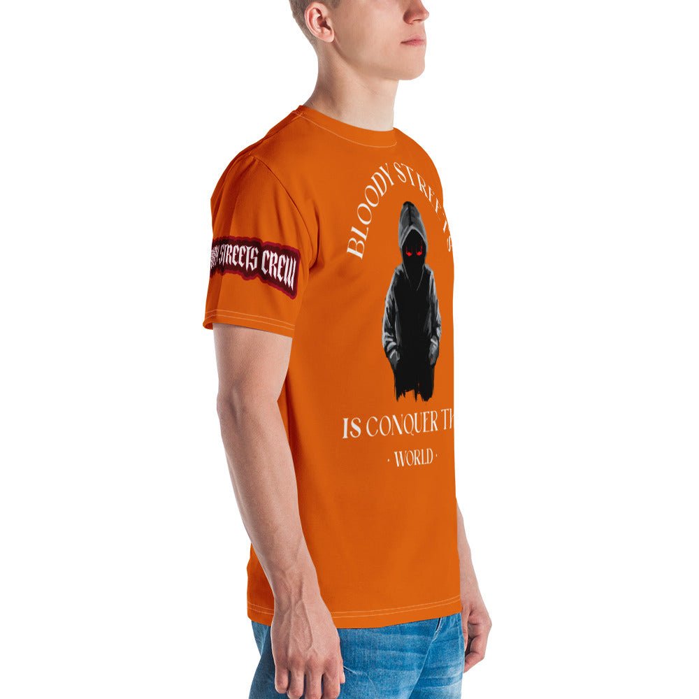 Conquer The World - Streetwear T-Shirt Herren ORANGE - BLOODY-STREETS.DE Streetwear Herren und Damen Hoodies, T-Shirts, Pullis