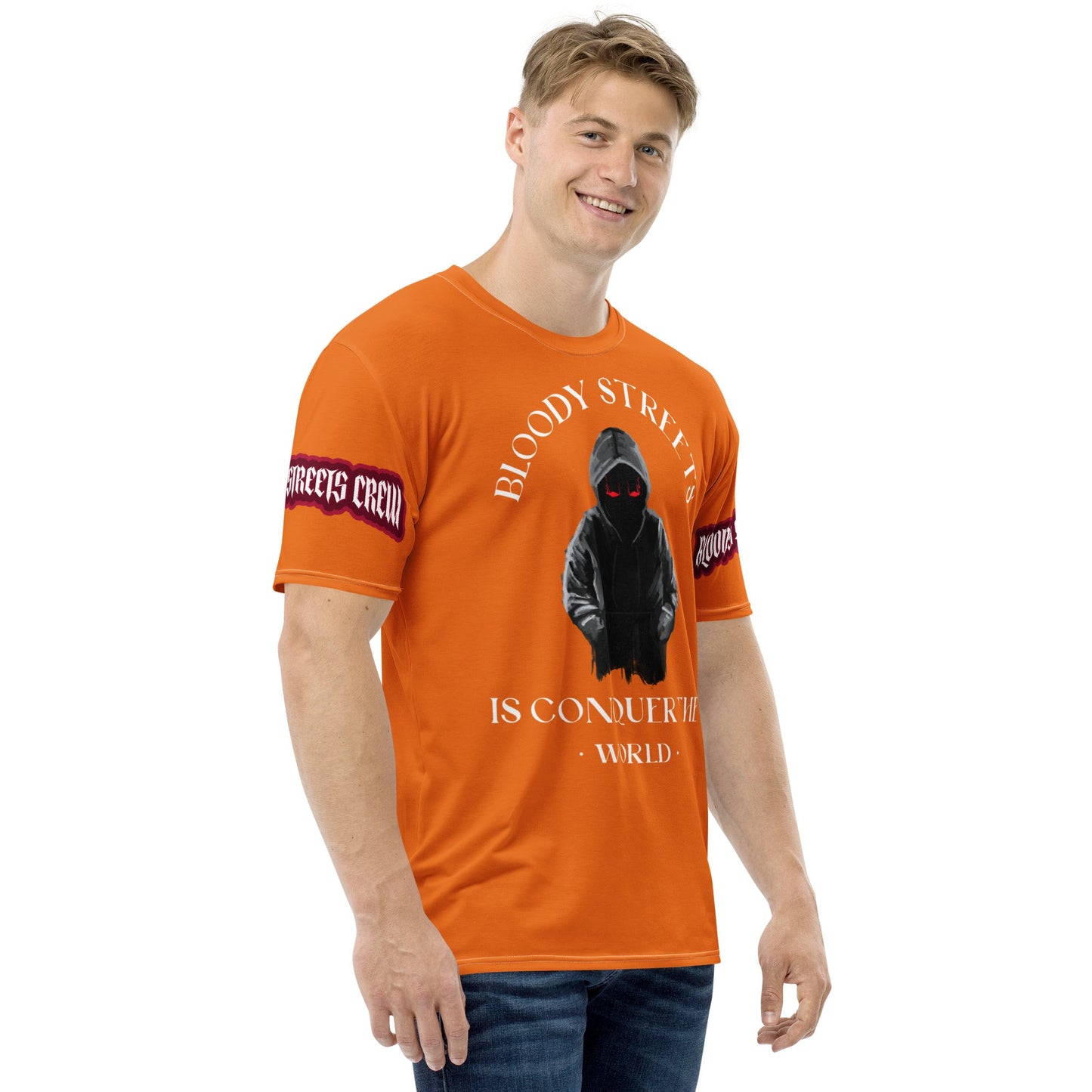 Conquer The World - Streetwear T-Shirt Herren ORANGE - BLOODY-STREETS.DE Streetwear Herren und Damen Hoodies, T-Shirts, Pullis