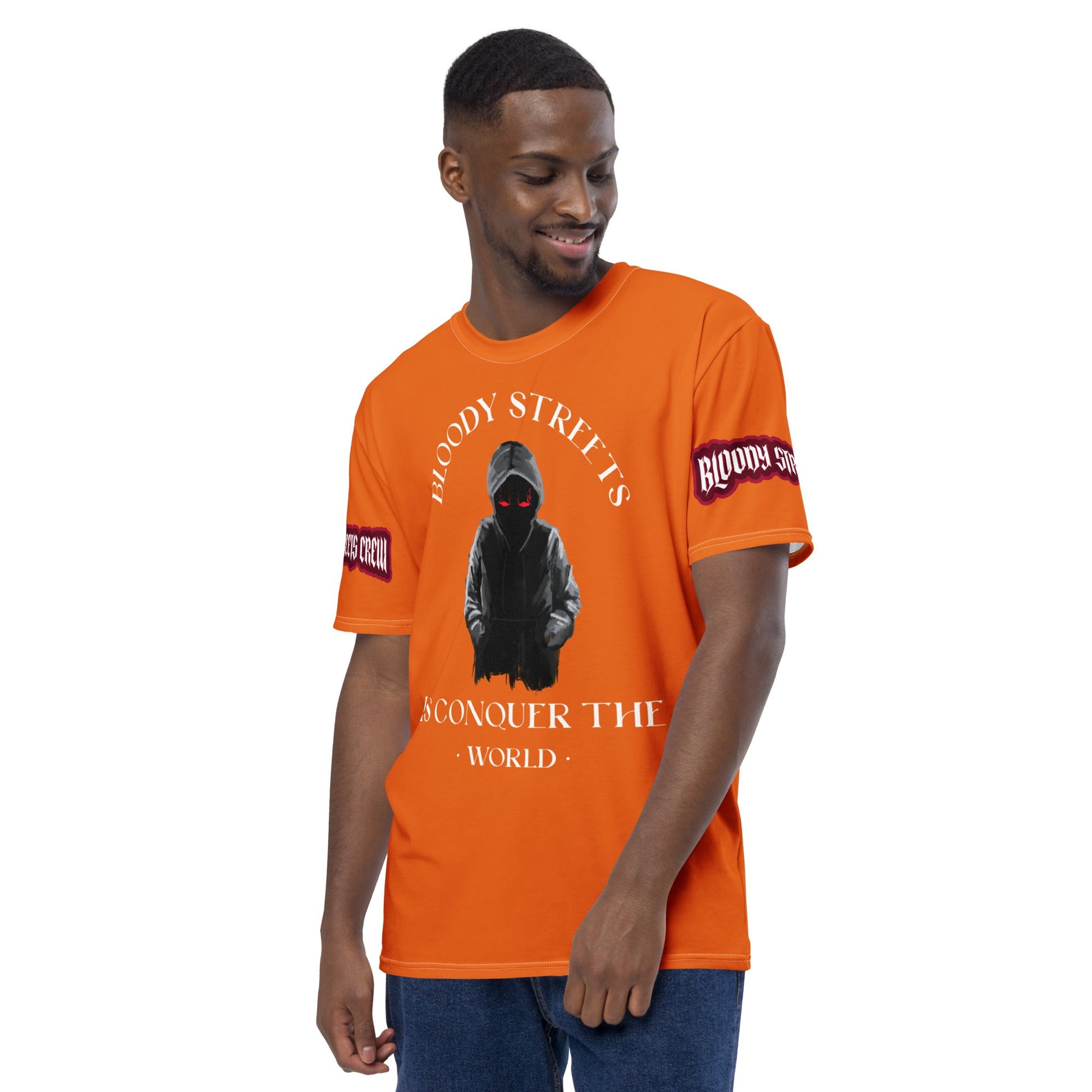 Conquer The World - Streetwear T-Shirt Herren ORANGE - BLOODY-STREETS.DE Streetwear Herren und Damen Hoodies, T-Shirts, Pullis