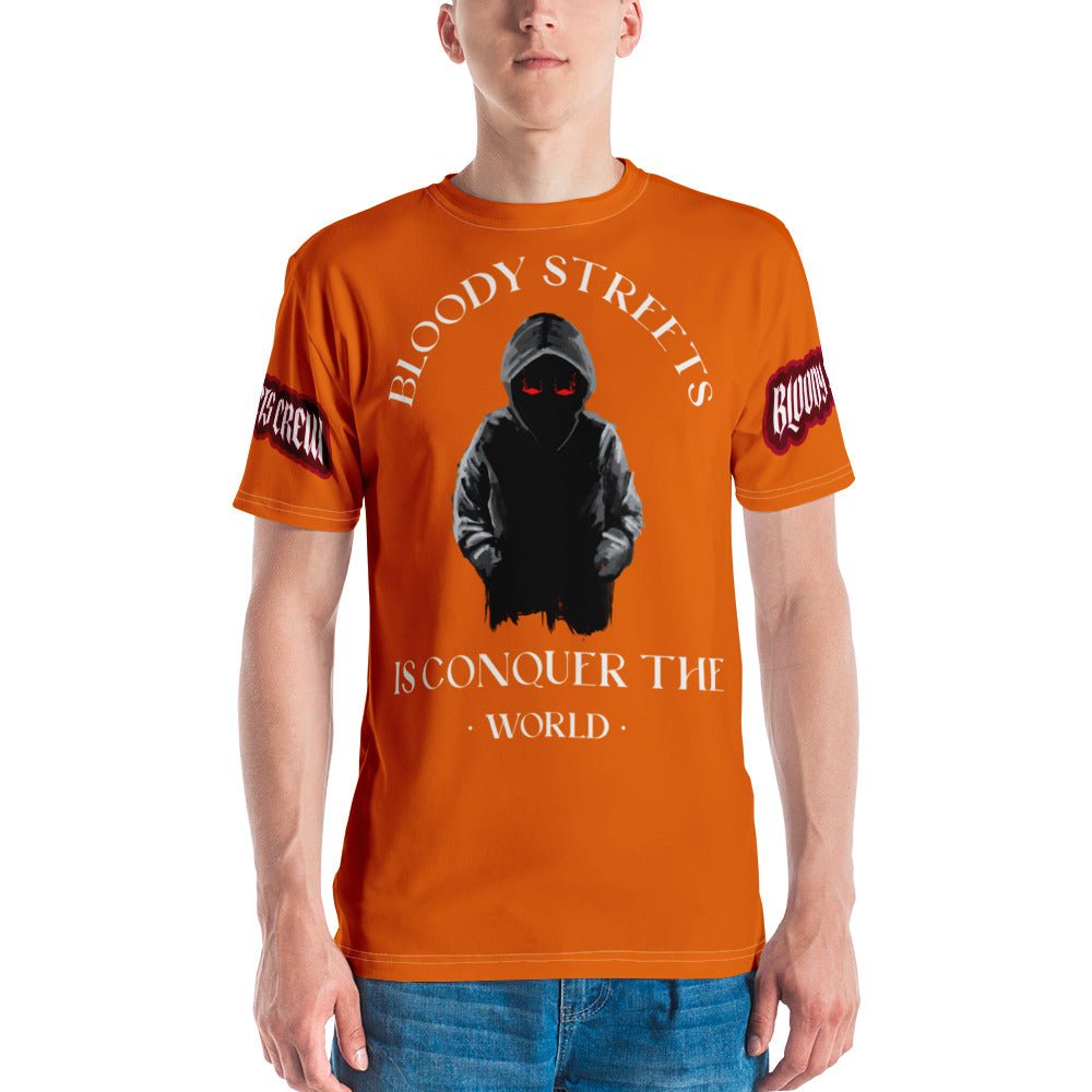 Conquer The World - Streetwear T-Shirt Herren ORANGE - BLOODY-STREETS.DE Streetwear Herren und Damen Hoodies, T-Shirts, Pullis