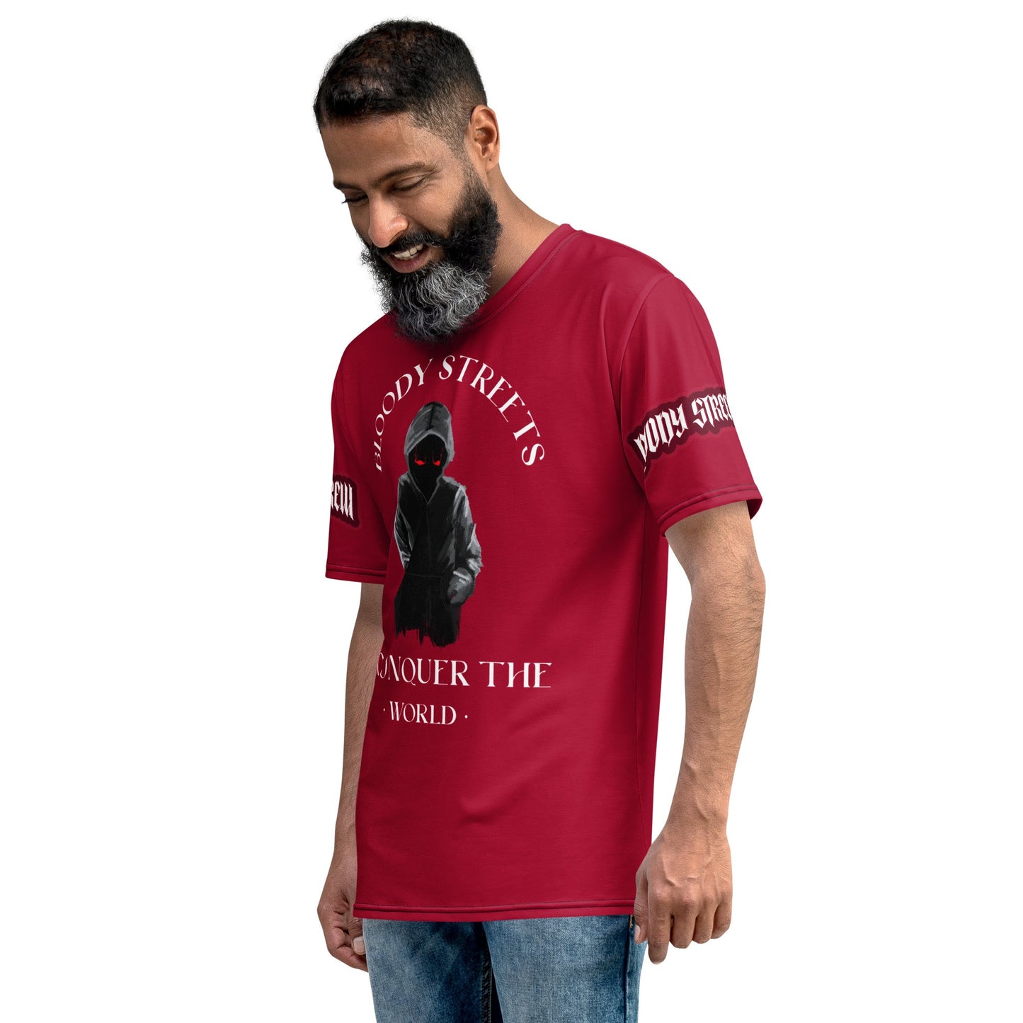 Conquer The World - Streetwear T-Shirt Herren RED - BLOODY-STREETS.DE Streetwear Herren und Damen Hoodies, T-Shirts, Pullis