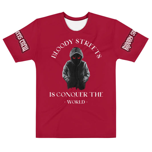 Conquer The World - Streetwear T-Shirt Herren RED - BLOODY-STREETS.DE Streetwear Herren und Damen Hoodies, T-Shirts, Pullis