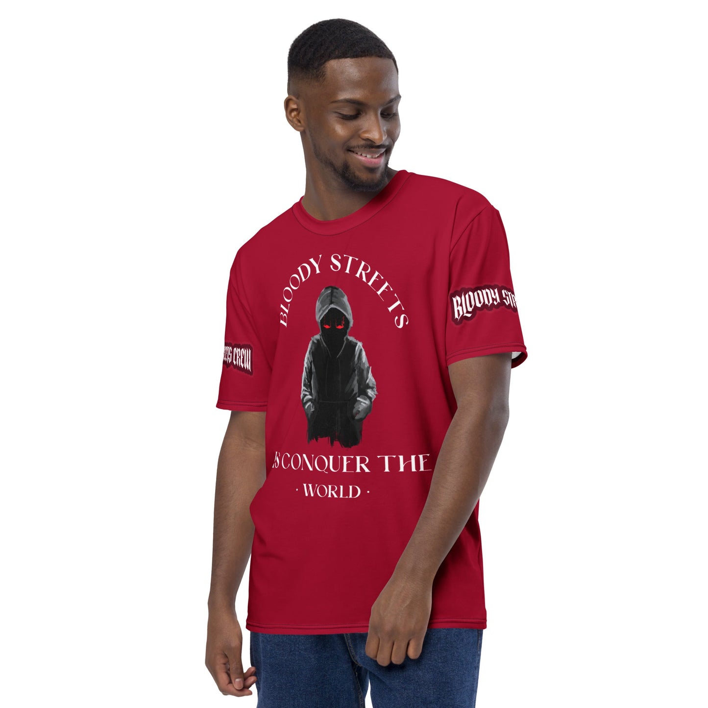 Conquer The World - Streetwear T-Shirt Herren RED - BLOODY-STREETS.DE Streetwear Herren und Damen Hoodies, T-Shirts, Pullis