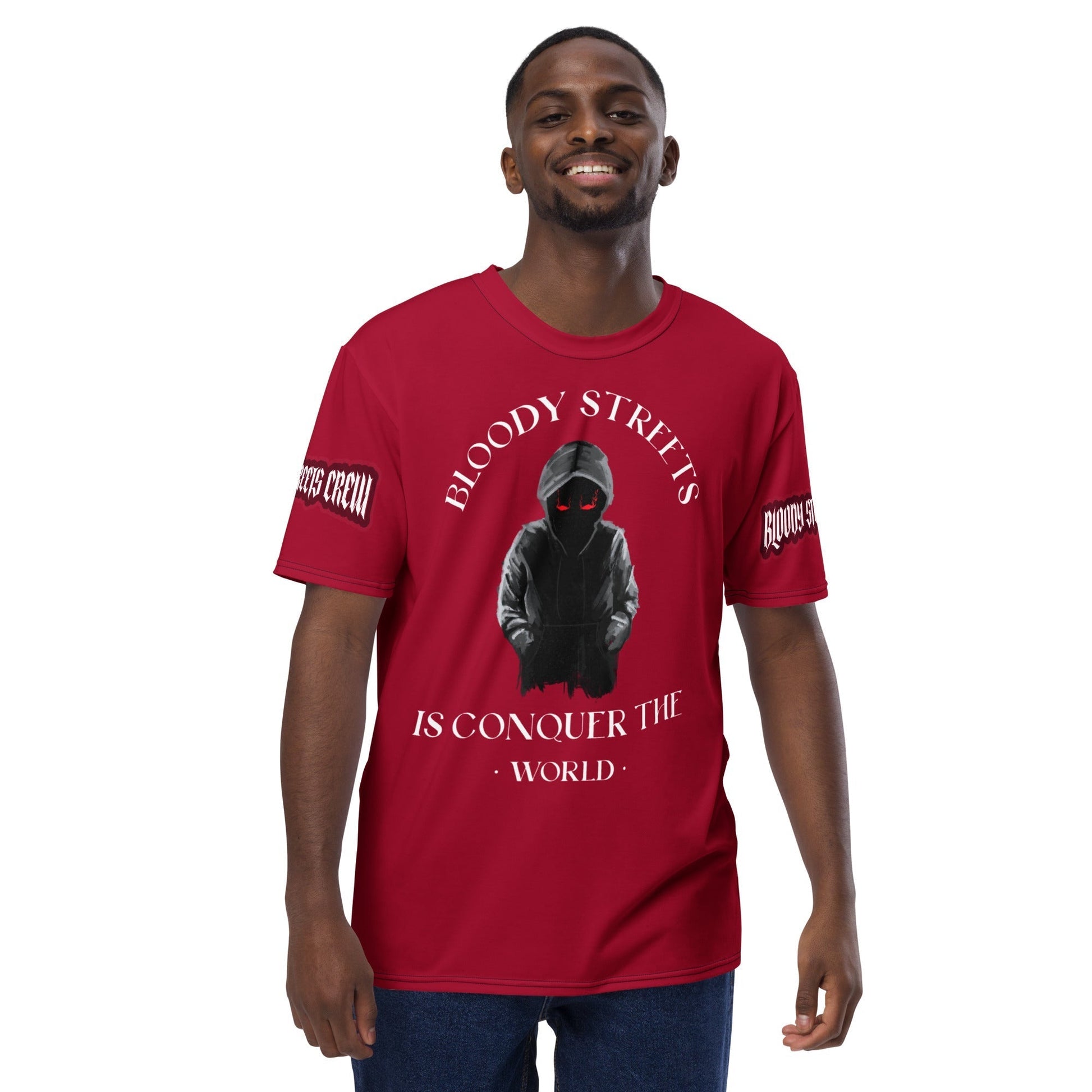 Conquer The World - Streetwear T-Shirt Herren RED - BLOODY-STREETS.DE Streetwear Herren und Damen Hoodies, T-Shirts, Pullis