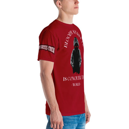 Conquer The World - Streetwear T-Shirt Herren RED - BLOODY-STREETS.DE Streetwear Herren und Damen Hoodies, T-Shirts, Pullis