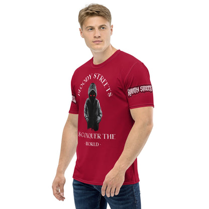 Conquer The World - Streetwear T-Shirt Herren RED - BLOODY-STREETS.DE Streetwear Herren und Damen Hoodies, T-Shirts, Pullis