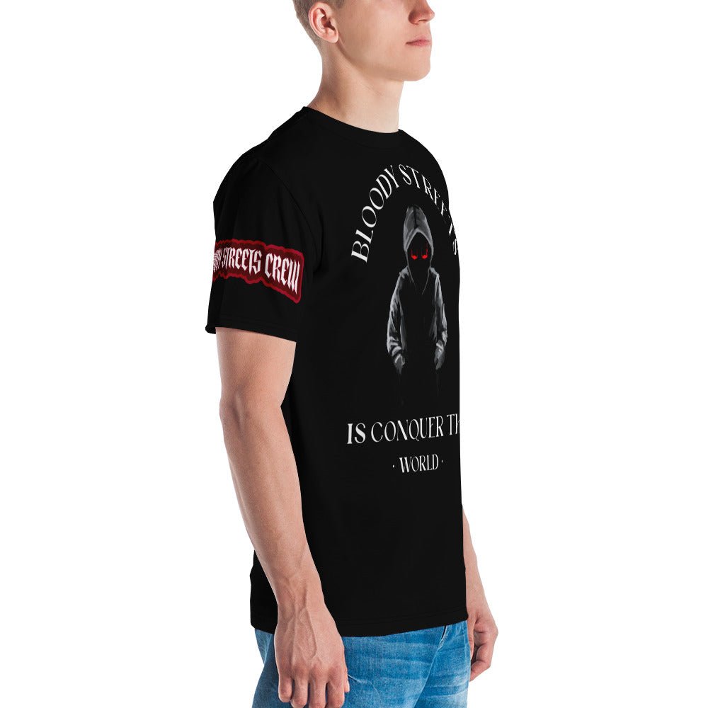 Conquer The World - Streetwear T-Shirt Herren SCHWARZ - BLOODY-STREETS.DE Streetwear Herren und Damen Hoodies, T-Shirts, Pullis