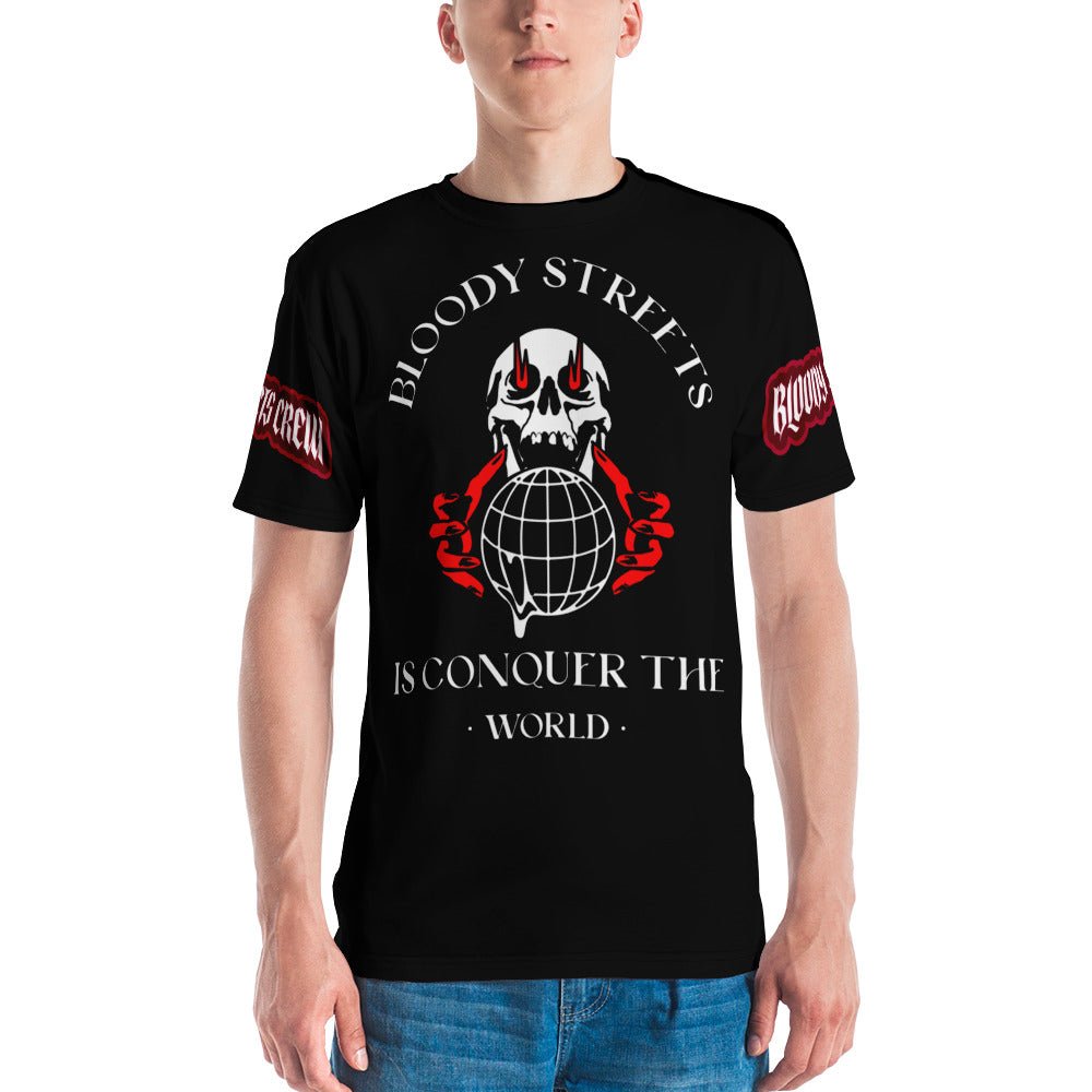 Conquer The World - Streetwear T-Shirt Herren SCHWARZ V2 - BLOODY-STREETS.DE Streetwear Herren und Damen Hoodies, T-Shirts, Pullis